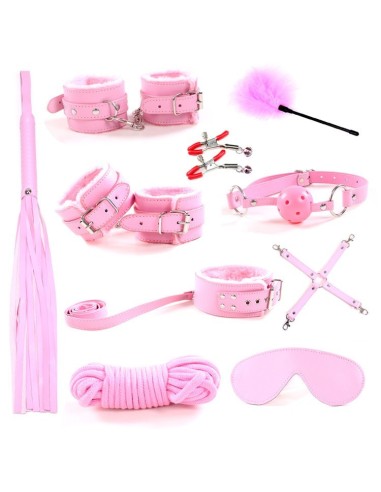 Set bondage rosa 10 piezas