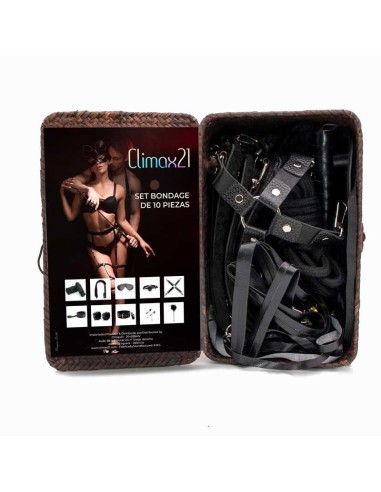 Black bondage set 10 pieces packaging