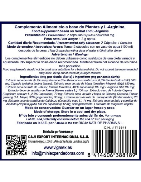 Vigarex Forte 2 cápsulas