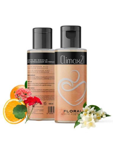 Aceite erótico apto para veganos Floral 100 ml Climax 21